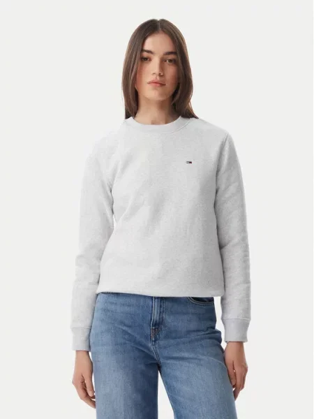 Tommy Jeans Μπλούζα Flag Ανοιχτό γκρι