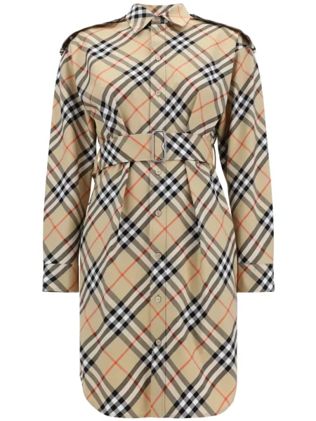 Opasan haljina Burberry karirana smeđa