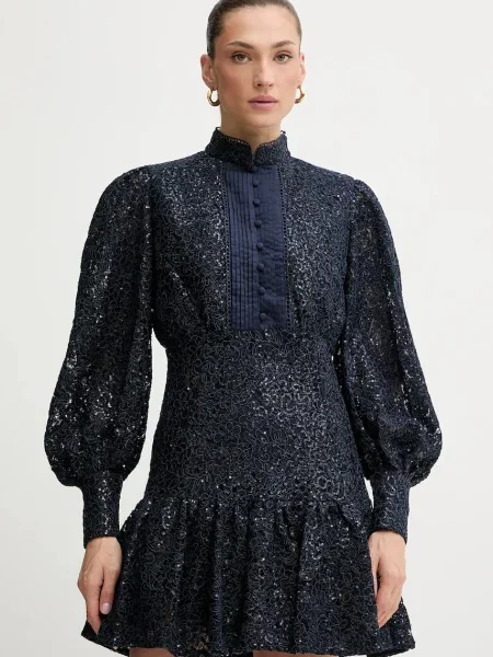 Bardot rochie bleumarin mini evazați