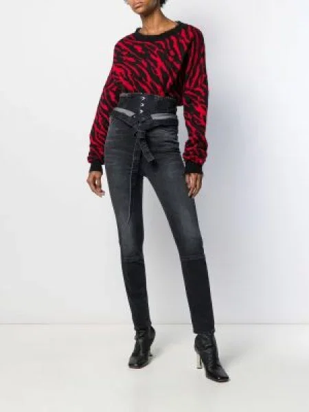 Liesas juosmuo skinny fit džinsai Unravel Project juoda