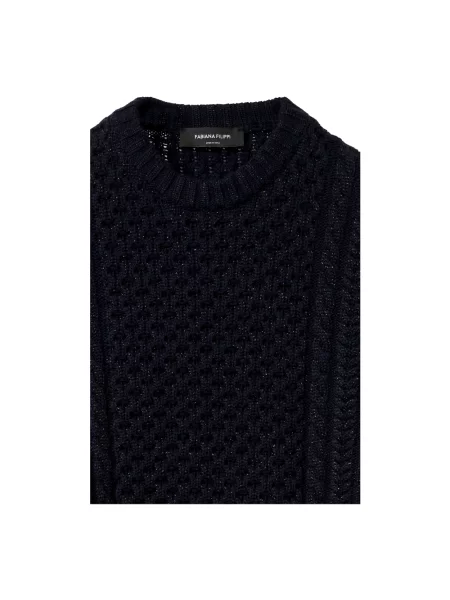 Dzianinowy sweter Fabiana Filippi niebieski