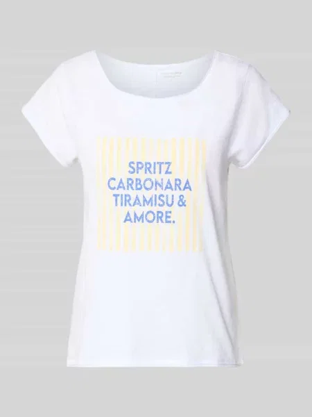 T-shirt z nadrukiem z napisem Christian Berg Woman biała