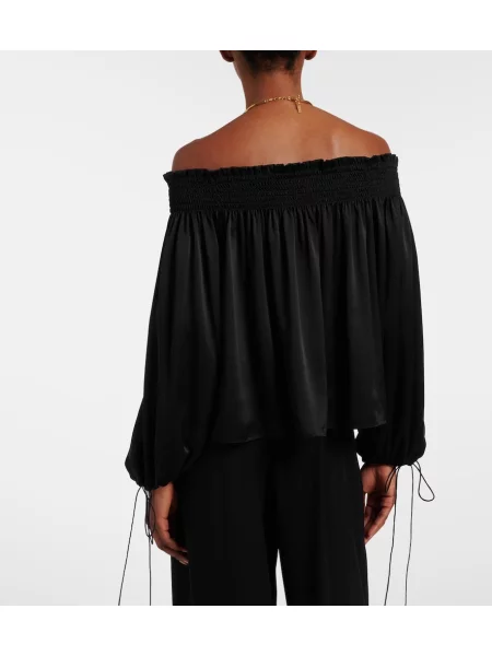 Top Chloé din satin negru