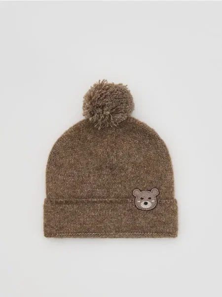 Reserved Căciulă cu amestec de lână cafeniu