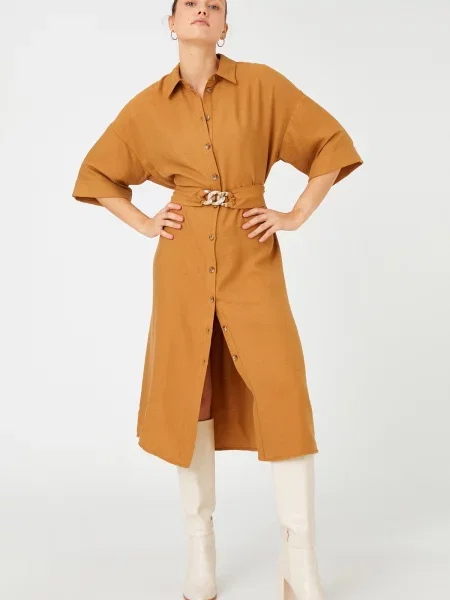 Obleka Koton oranžna