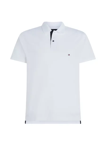 Tricou polo Tommy Hilfiger cu broderie alb