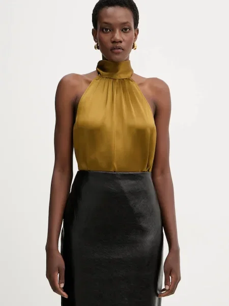 Retrofete bluză Martina uni verde