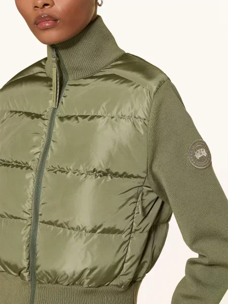 Canada Goose Péřová Bunda Hybridge Z Kombinace Materiálů olivová