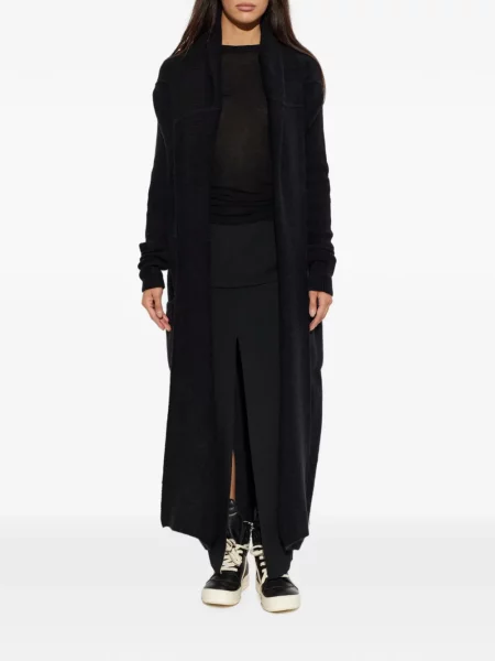 Gulerat palton Rick Owens tricotate negru