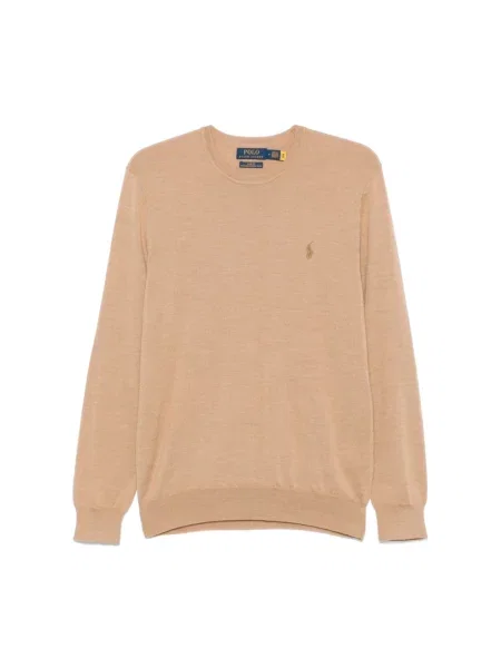 Polo Ralph Lauren sweter wełniany szary lekki brązowy