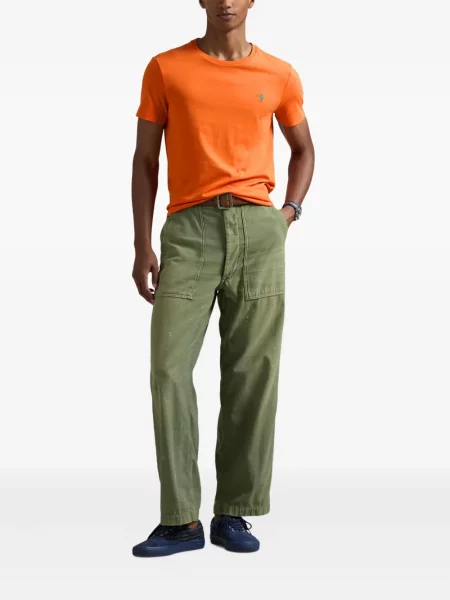 Prugasta majica Polo Ralph Lauren s printom s okruglim izrezom zelena