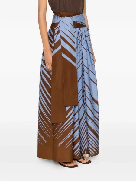 Fusta maxi Co.go cu imagine cu imprimeu abstract albastru