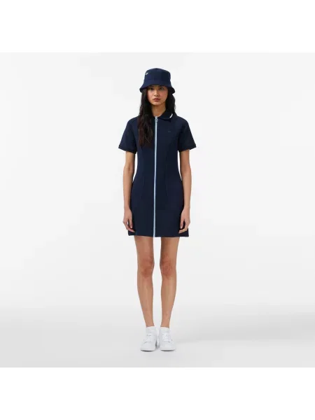 Lacoste Sukienka Z Krótkim Rękawem Classic Fit granatowa