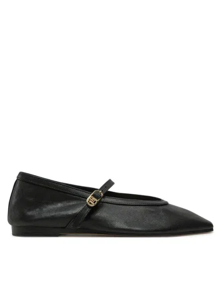 Кожени балеринки Tommy Hilfiger BALLERINA MARYJANE SOFT LEATHER черно