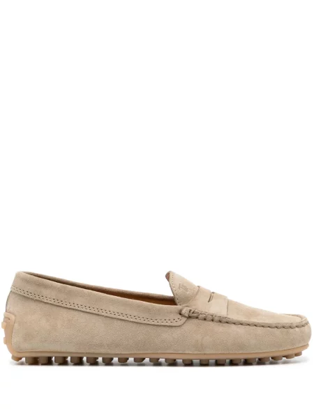 Pantofi loafer Tod's din piele de căprioară maro
