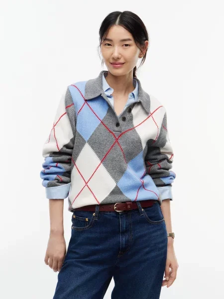 TOMMY HILFIGER Sveter nebesky modrá červená / šedobiela sivá