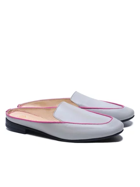 Кожаные мюли Pellagio серые