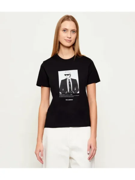 Karl Lagerfeld Tricou / alb negru
