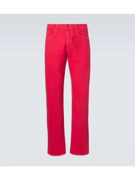 Ravne kavbojke Versace rdeča