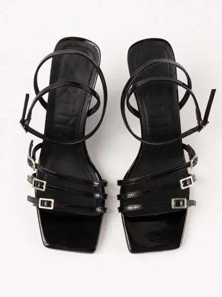 Souliers Martinez sandále na platforme po celej dĺžke koža EDEN čierna