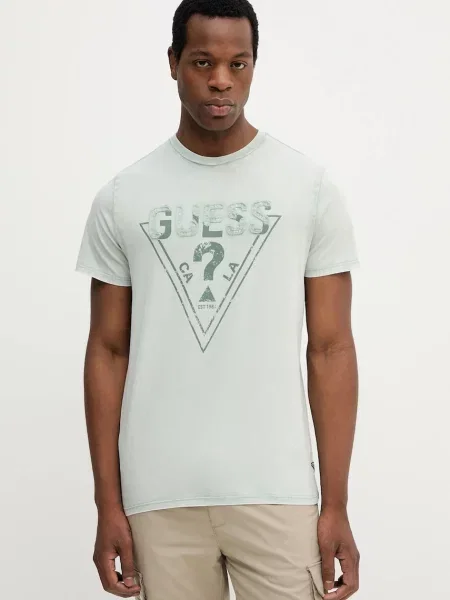 Тениска Guess с принт зелено