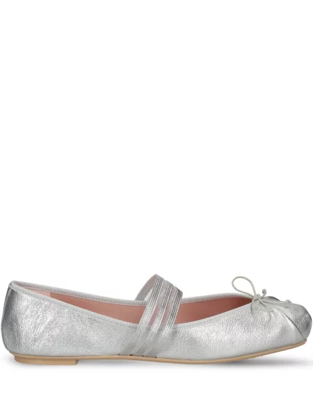Balerini Pretty Ballerinas din piele argintiu