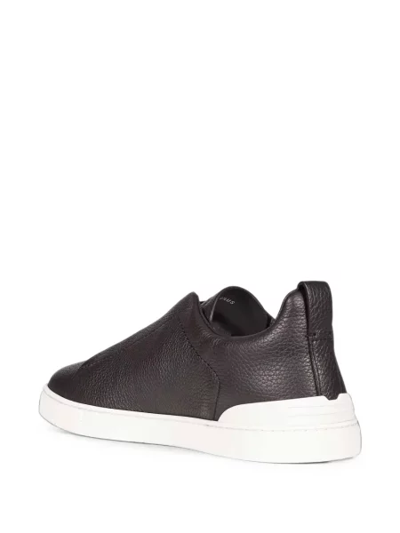 Sneakerși Zegna din piele maro