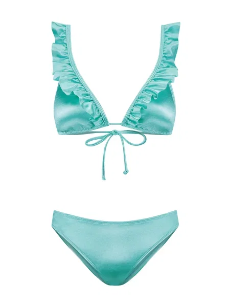 Shiwi Costum de baie două piese Bobby turcoaz / verde petrol alb