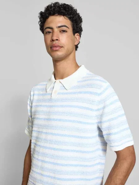 Koszulka polo o kroju nowoczesny z krótką listwą guzikową model HYERES' Jack & Jones biała