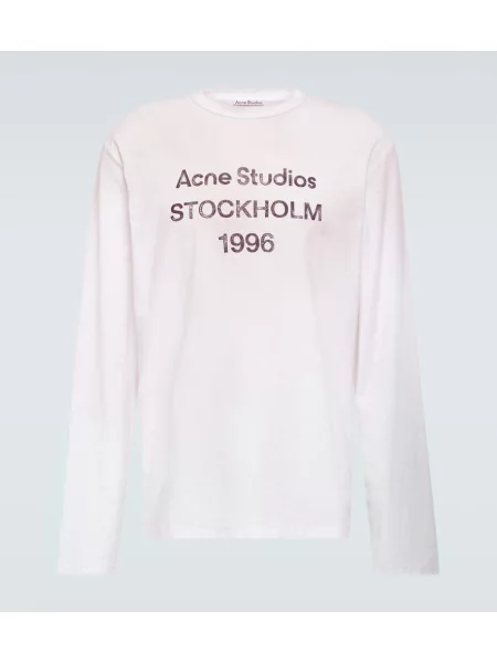 Tricou Acne Studios zdrențuiți din jerseu alb