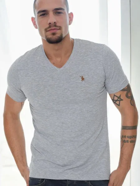 Tricou Dewberry cu decolteu în V gri