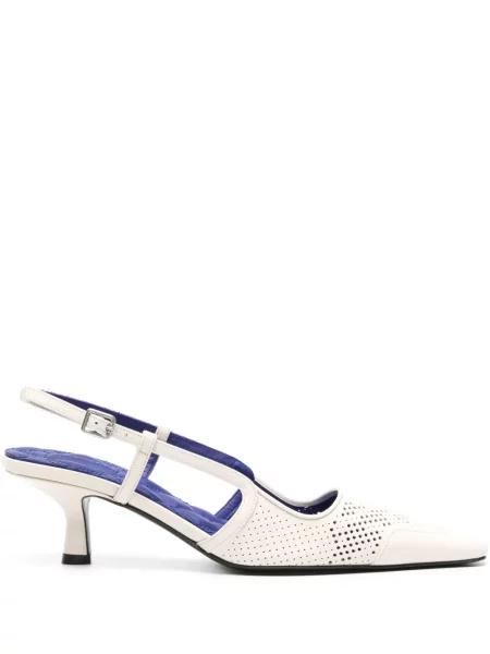 Pantofi cu toc Burberry slingback alb