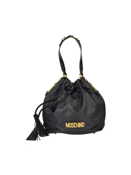 Kapelusz Moschino z logo czarny