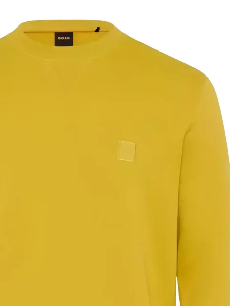 Hanorac crewneck Boss cu decolteu rotund galben