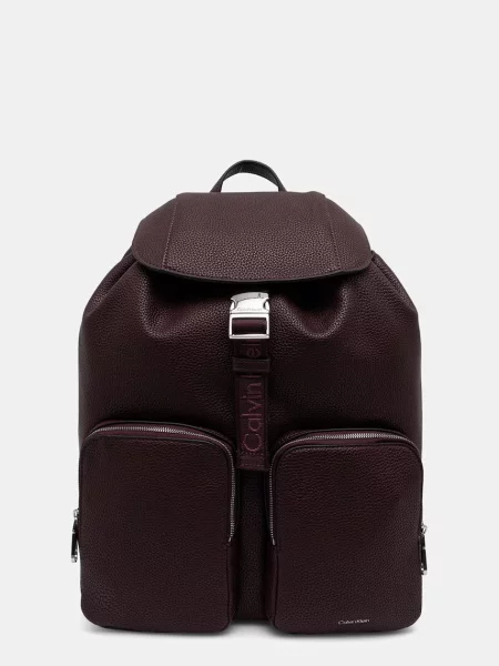 Calvin Klein Hátizsák Weebbing Strap Flap Backpack Bordó