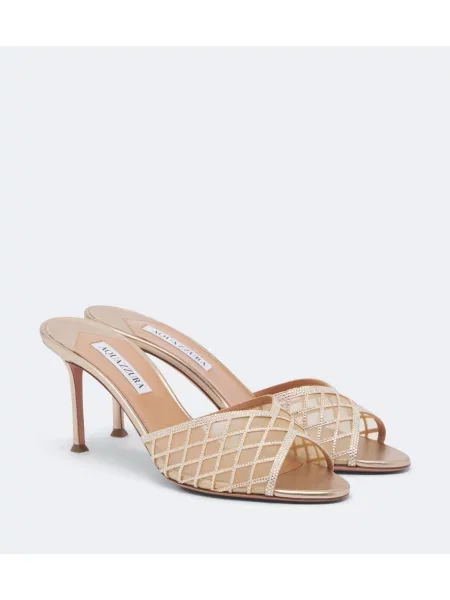 Papuci tip mules Aquazzura plasă