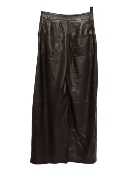 Pantaloni Yves Salomon din piele maro