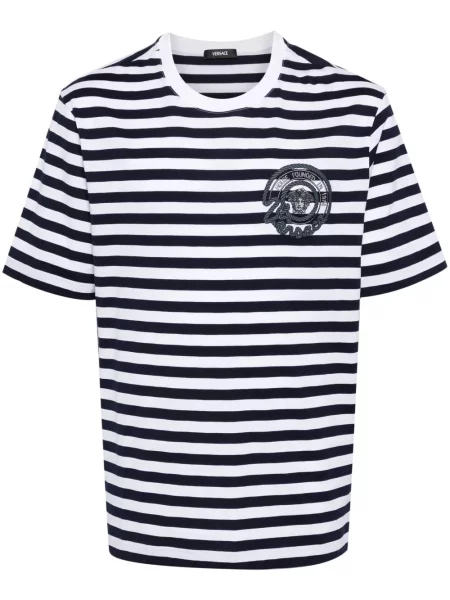 Tricou Versace cu broderie albastru