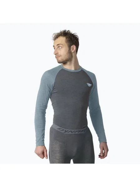 Tricou sport Dynafit din lână merinos albastru