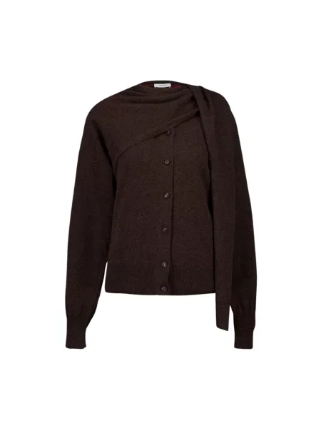 Kardigan Ferragamo wełniany brązowy