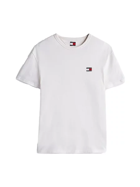 Koszulka Tommy Jeans klasyczna z dekoltem w kształcie litery U biała