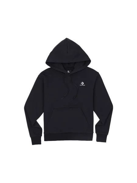 Mikina s kapucňou Converse s výšivkou čierna