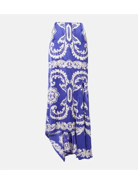 Fusta maxi Etro cu imagine albastru