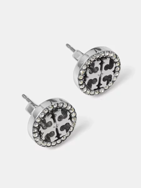 Tory Burch naszyjnik i kolczyki Miller Pave srebrne