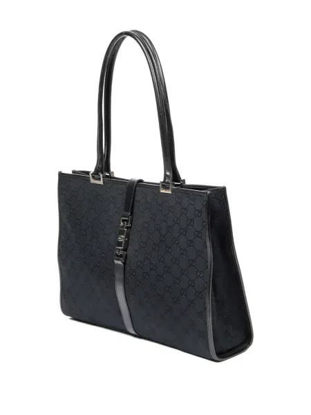 Žakárová kabelka Gucci Pre-owned černá