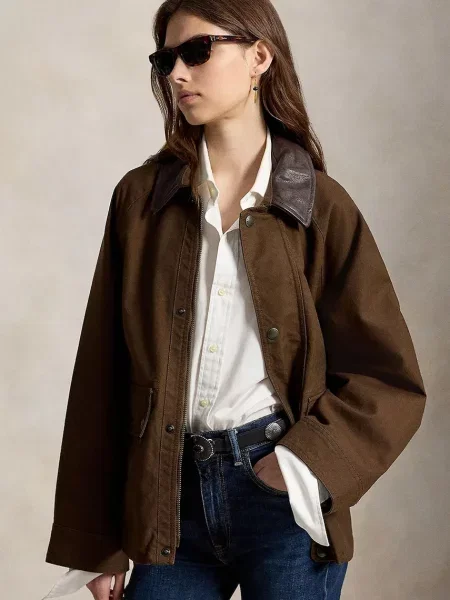 Polo Ralph Lauren geacă de tranziție pentru femei din maro
