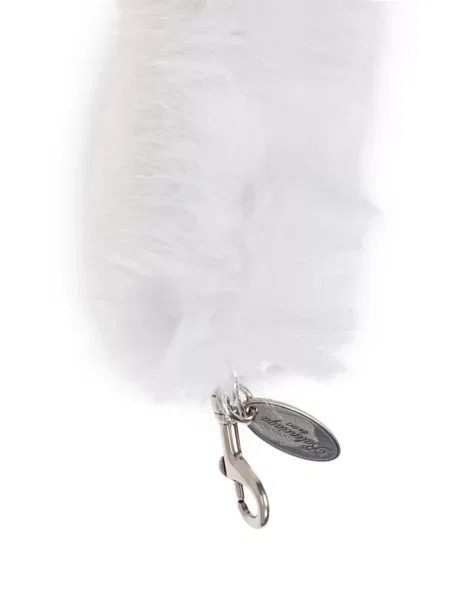Dirželis rankinė Balenciaga su kailiu balta