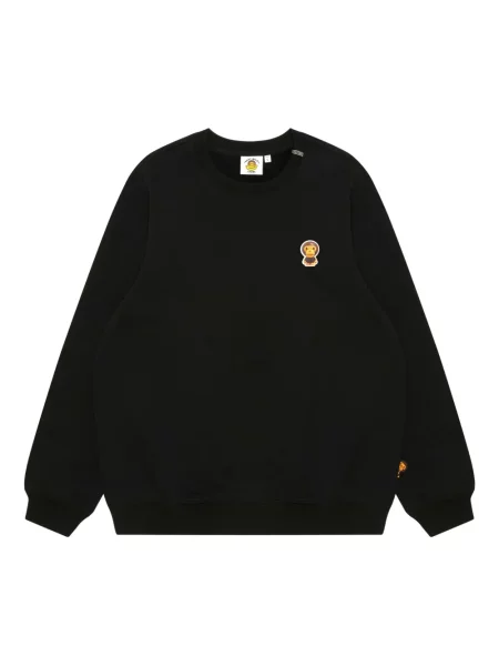 Grafic hanorac crewneck A Bathing Ape® cu imagine cu decolteu rotund negru