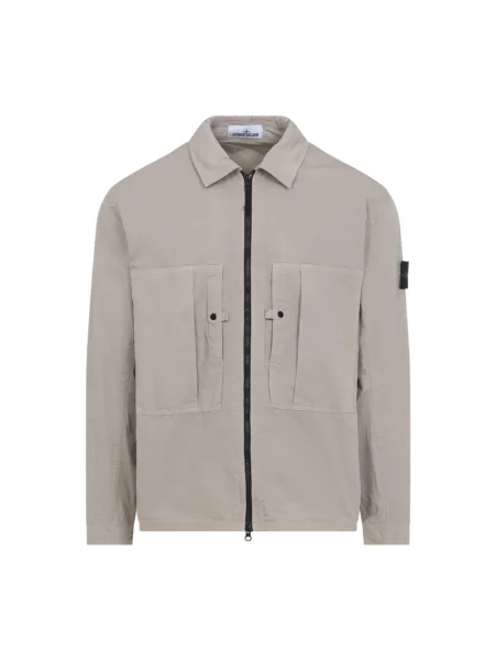 Kurtka koszulowa Stone Island z kamieniami beżowa