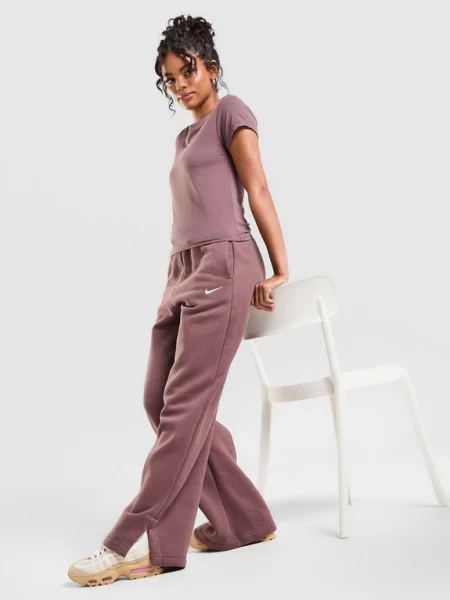Nike Spodnie W Nsw Phnx Flc Hr Pant Wide 2 brązowe